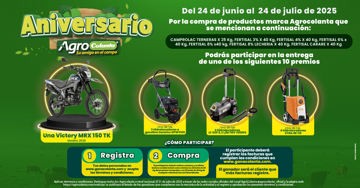 Términos y condiciones Aniversario Agrocolanta