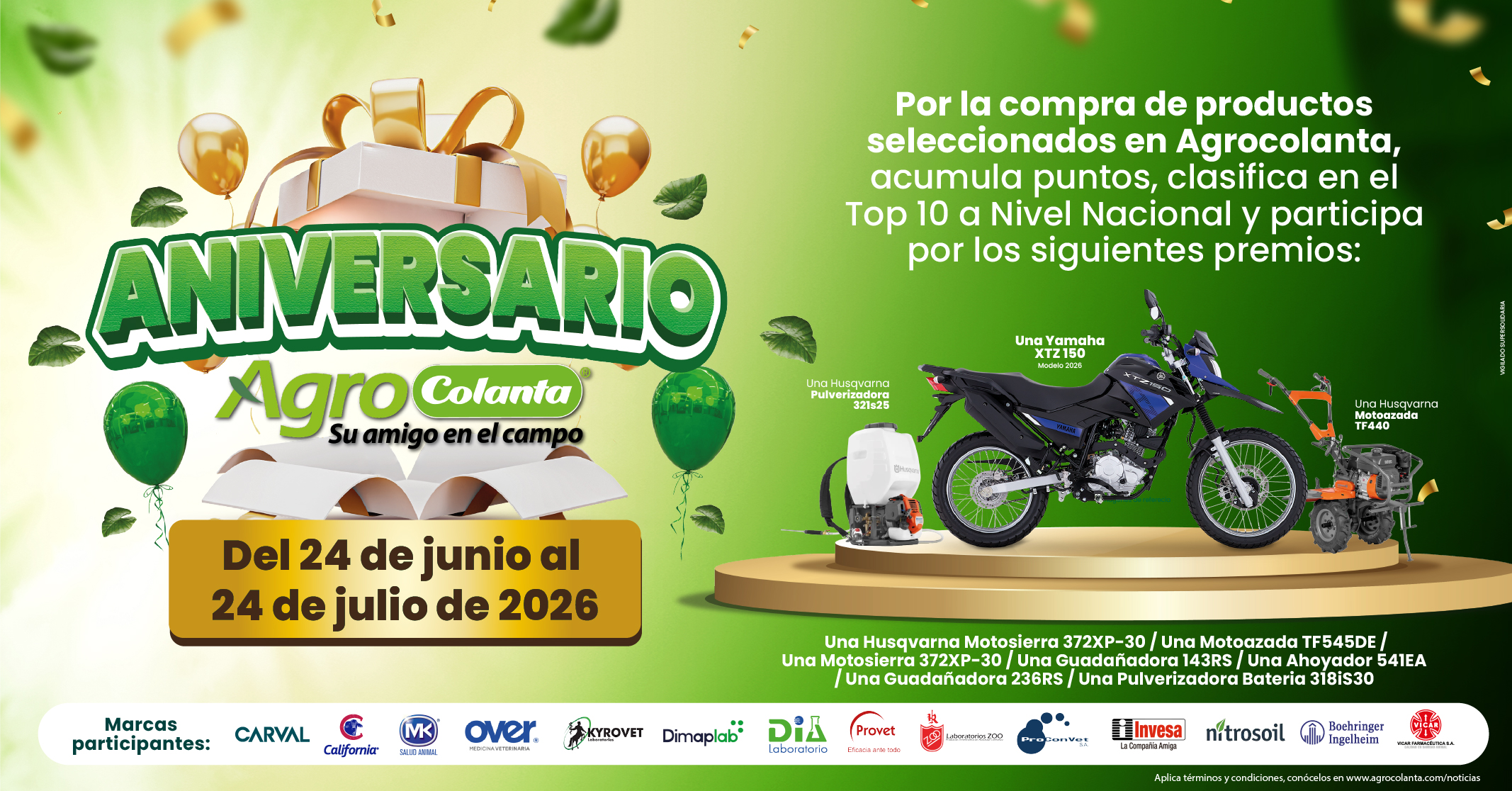 TÉRMINOS Y CONDICIONES ANIVERSARIO AGROCOLANTA 2026